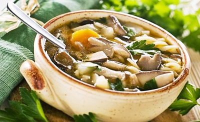Грибной суп с кабачками