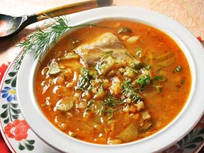 Рассольник с куриным мясом